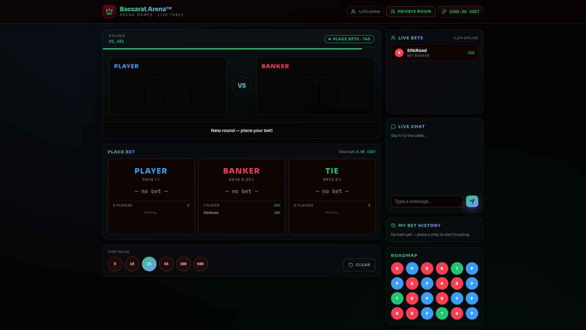 Baccarat Arena demo